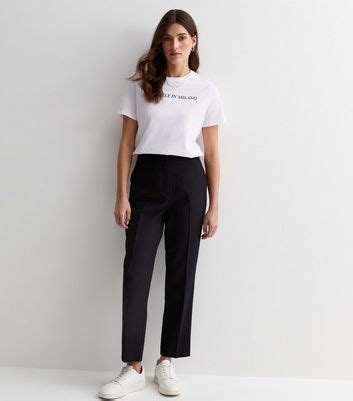 Black Slim Fit Short Length Trousers | New Look