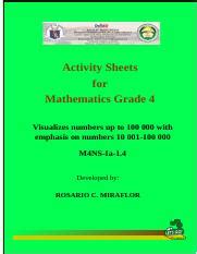 Image result for Visualizing Numbers Grade 4