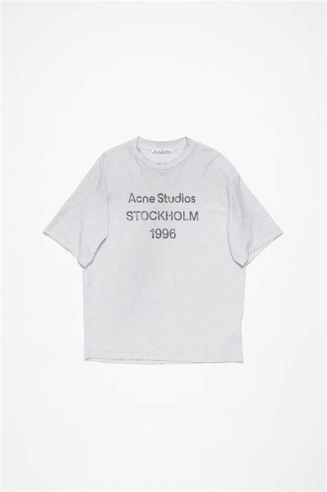 ACNE STUDIO LOGO T-SHIRT RELAXED FIT PALE GREY MELANGE - Neighborhood