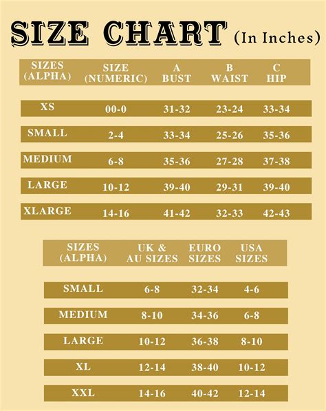 SIZE CHART – Aenna Varun