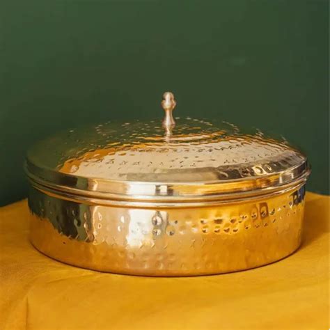 Brass Spice Box- Large with Tin coating & Plate| Shop Online | Zishta.com