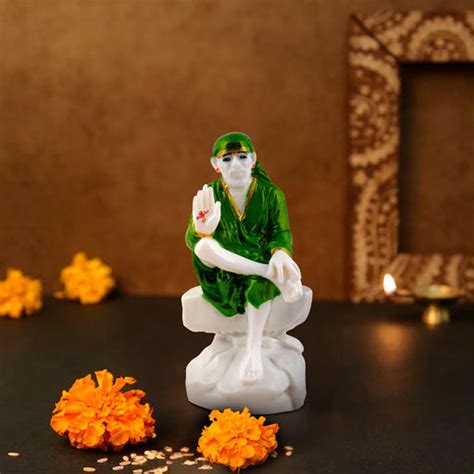 Saibaba Statue - 7 x 3 Inches | Saibaba Idol/ Sai Baba Murti for Pooja ...