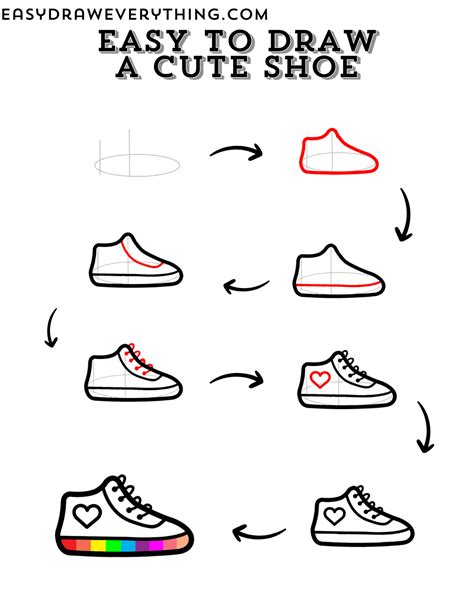 How to draw a cute shoe drawing - Easy drawings for beginners