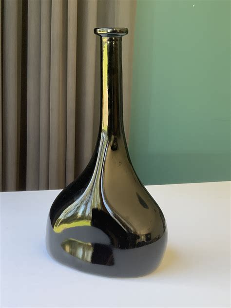 Black Color Glass Bottle-vase Vintage Coal black Glass - Etsy