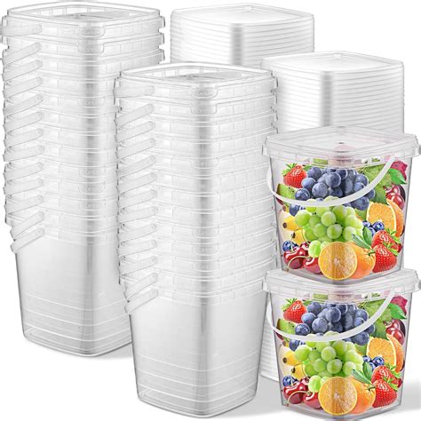 Amazon.com: Huwena 30 Pcs 32 oz Deli Containers with Lids and Handles ...