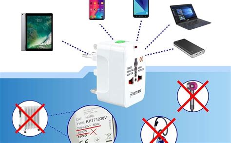All in One Universal Adapter Dual USB Charger Ports, Multi-Plug with ...