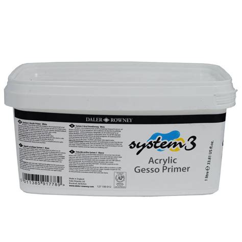 htconline.in| Daler Rowney System 3 Acrylic Gesso Primer 1 litre ...