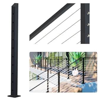 Dawn Railing Heavy-Duty Cable Railing Post, 36”x2”x2” High Strength ...