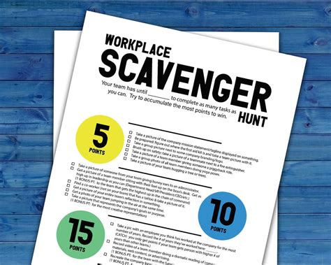 Workplace Team Scavenger Hunt Printable Activity | Work Team Building ...