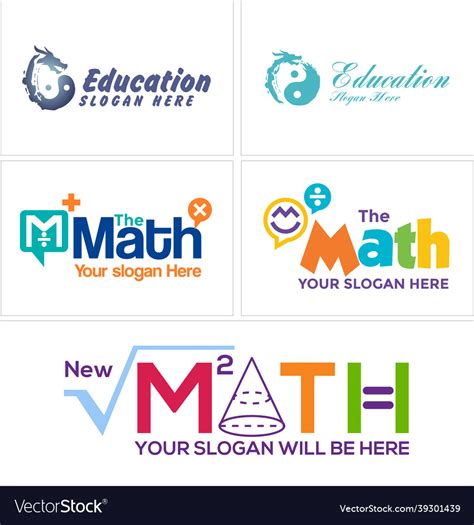 Kids education math logo design Royalty Free Vector Image
