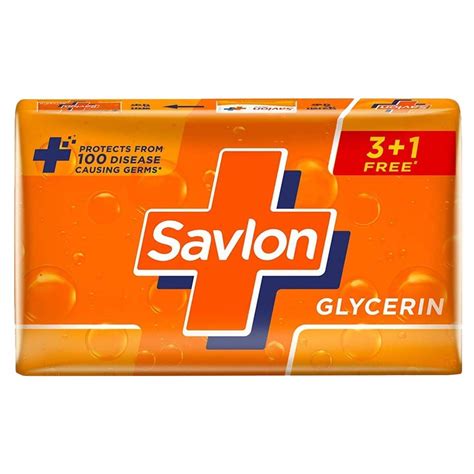 Savlon Glycerin Soap, 500g (125g - Pack of 3+1), Soap for Women & Men ...