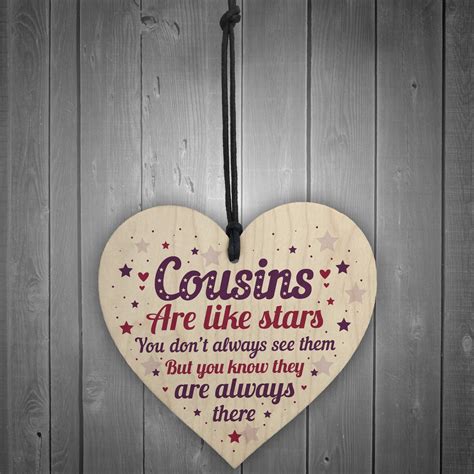 Buy RED OCEAN Cousin Heart Plaque Wooden Cousin Birthday Card Male ...
