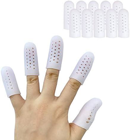 10 PCS Silicone Finger Protectors for Wounds New Breathable Finger Caps ...