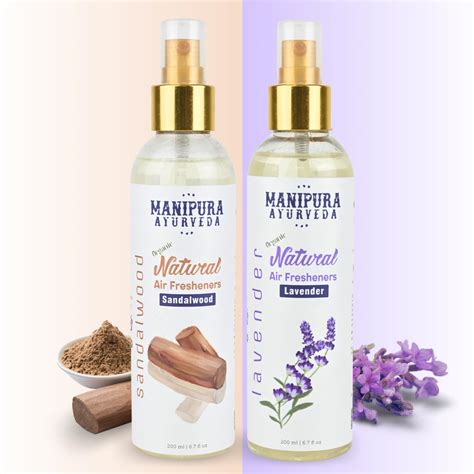 MANIPURA AYURVEDA Pure Organic Air Freshner Spray Lavender & Sandalwood ...