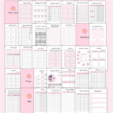 Printable ADHD Planner in Spanish, Printable Life Planner, Personal Productivity Planner, Pink ...