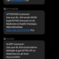Medlife — irritation of daily sms on mobile