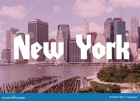New York - City Name Typography Postcard Stock Photo - Image of banner ...