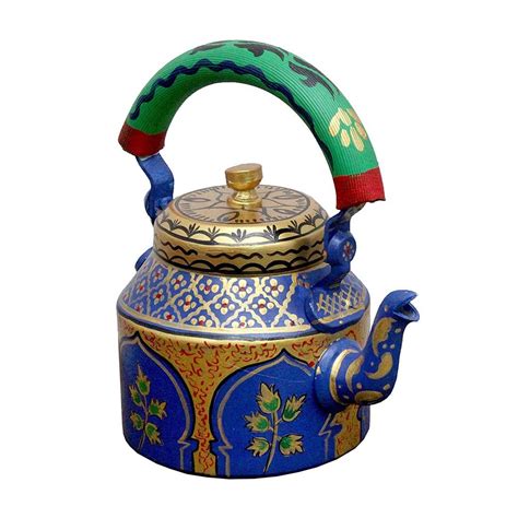 Buy iHandikart Hand Painted Designer Aluminium Kettle for Tea/Coffee ...