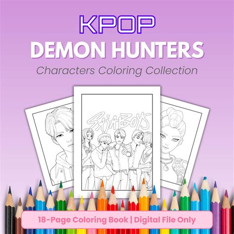 Kpop Demon Hunters Printable Coloring Book PDF – Digital Download ...