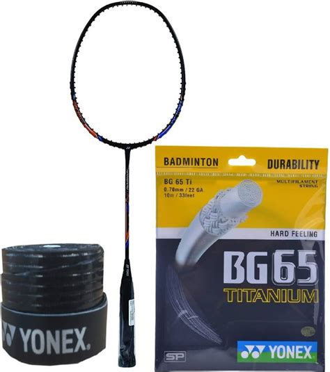 YONEX Nanoray Light 18i Black UnStrung Racquet With BG 65 Titanium ...
