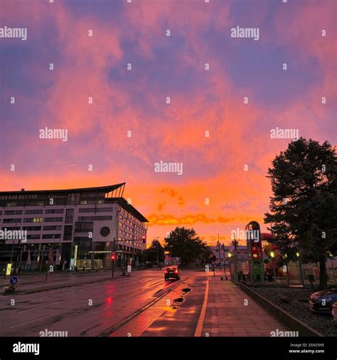 The breathtaking and stunning colors of the sunset are beautifully ...