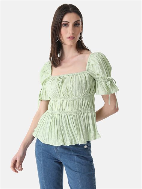 Pleated Top With Smocking – KAZO