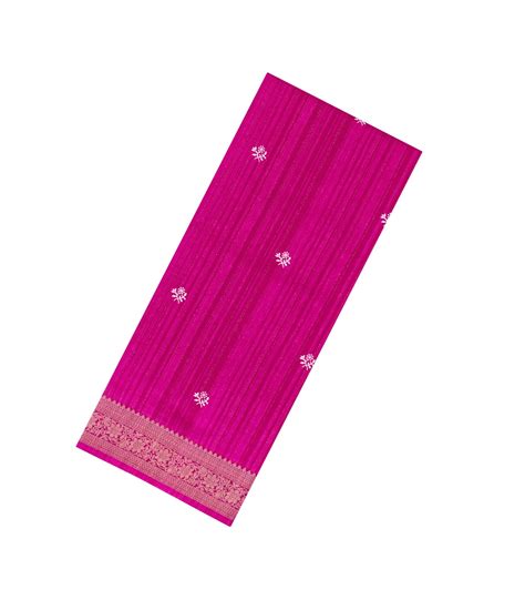 Hot Pink Printed Synthetics Dola Zari Lining With Jacquard Zari Border ...