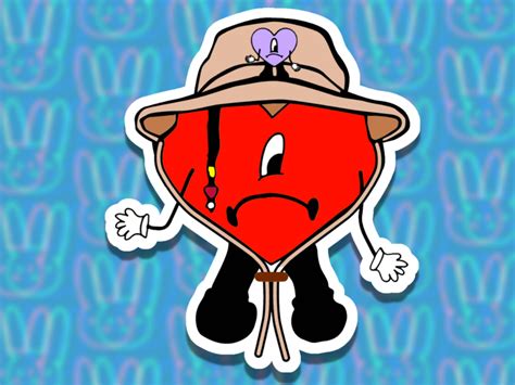 Bad Bunny Heart Sticker/ un verano sin ti YHLQMDLG logo conejo - Etsy ...