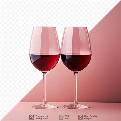 Duas taças de vinho estão sobre uma mesa com fundo rosa. | PSD Premium ...