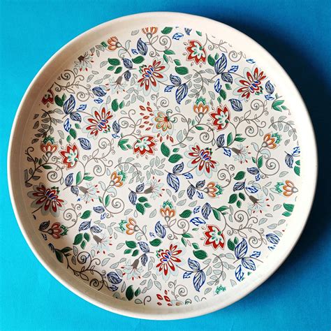 Buy Caffeine Ceramic Handmade Stoneware Green Trible DinnerPlate 10 ...