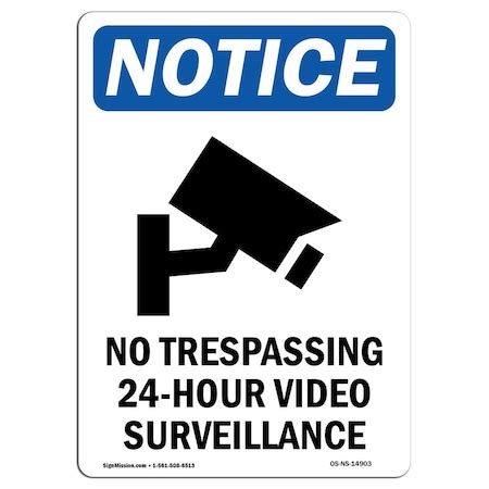 Signmission Safety Sign, OSHA Notice, 24" Height, No Trespassing 24 ...