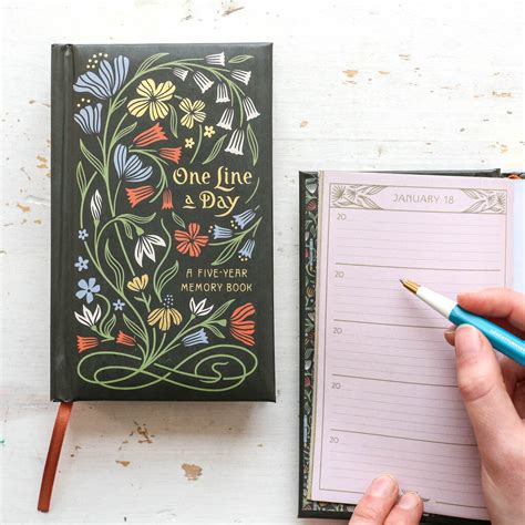 Floral Nouveau One Line A Day Five Year Diary By Berylune