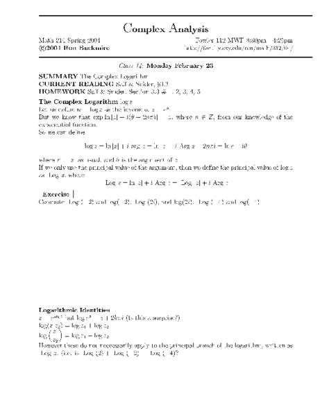 Image result for Complex Logarithm Examples