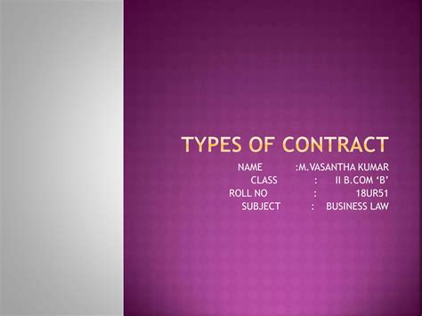 Types of contract | PPTX