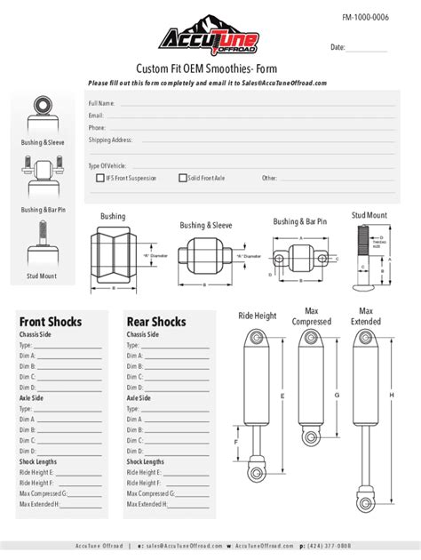 Fillable Online FM-1000-0006 - OEM Fit Shocks Form Fax Email Print ...
