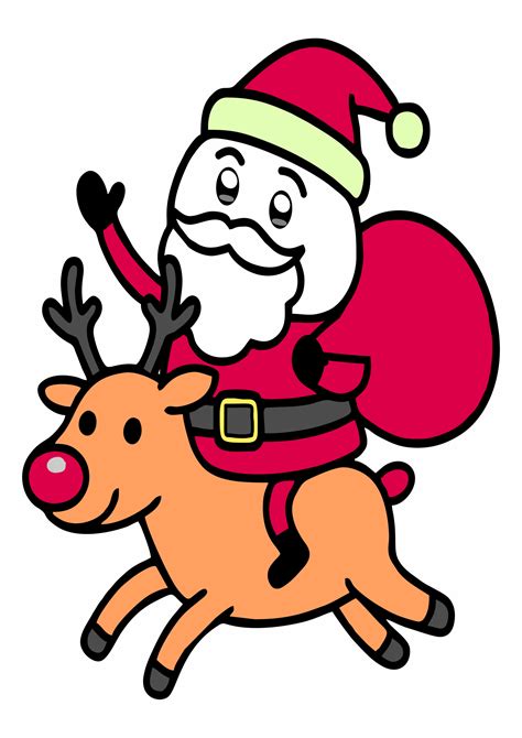 Flork of cows papai noel montado em uma rena figurinha engraçada para ...