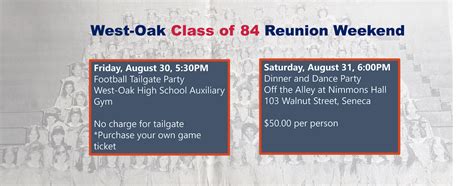 1984 West-Oak High School 40th Year Class Reunion, Off the Alley at ...
