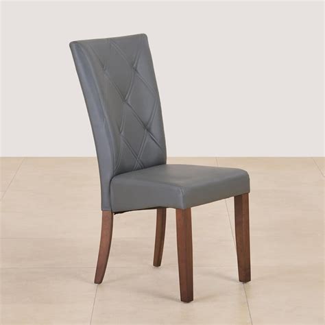 Buy (Refurbished) Jasper Set of 2 Faux Leather Dining Chairs - Grey ...