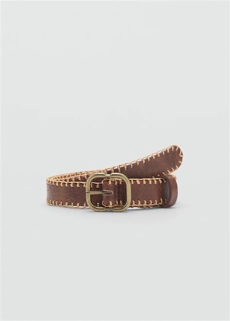 Belt with decorative stitching - Women | MANGO Denmark