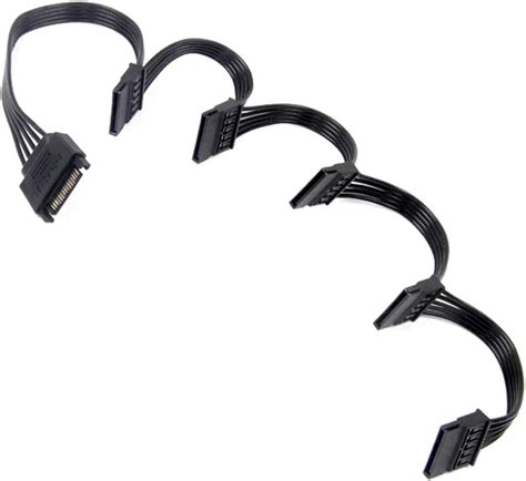 StarTech.com 4x SATA Power Splitter Adapter Cable (PYO4SATA),Black ...