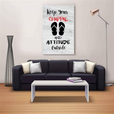 voorkoms keep your chappal and attitude outside wall sticker living ...