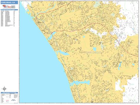 Carlsbad California Wall Map (Basic Style) by MarketMAPS