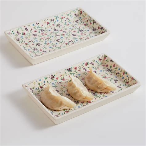 Buy Corsica Mystic India Set of 2 Stoneware Printed Rectangular ...