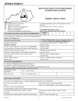 Fillable Online epa KPDES Form 1 - Permit Application. NPDES Permit ...