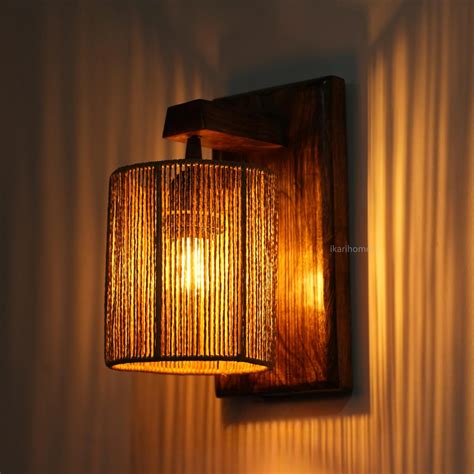 Rustic Wooden Wall Lamp for Home Decor – Ikari Homes