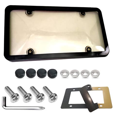 License Plate Shields Frames Combo - License Plate Covers and Black ...