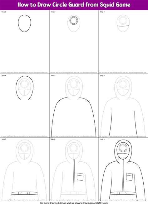 How to Draw Circle Guard from Squid Game - Easy Step-by-Step Tutorial ...