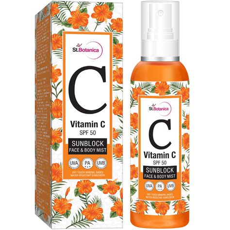 St.Botanica Vitamin C SPF 50 Sunblock Face and Body Mist Sunscreen ...
