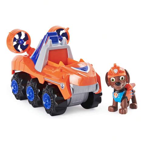 Paw Patrol , Dino Rescue Zuma's Deluxe Rev Up Vehicle com figura de ...