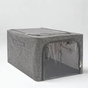 VENDIFY 1 Pcs 31L Foldable Double-Sided Zipper Steel Frame storage box ...
